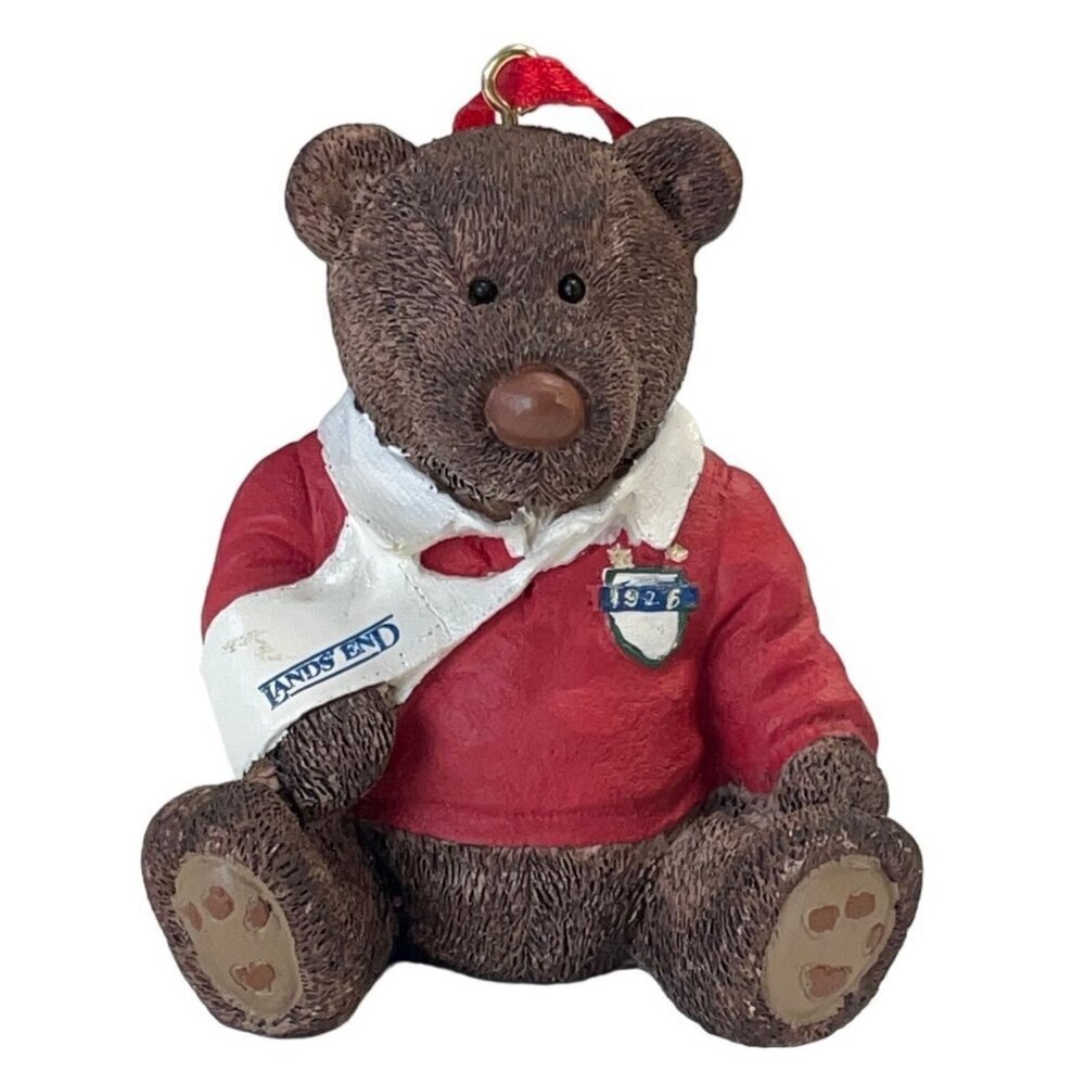 Land’s End Direct Merchants Christmas Ornament GRABINSKI Rugby Bear 1996
